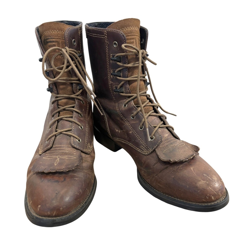Ariat Heritage Lacer Brown Leather Western Lace Up Boots 33525 Womens 8B